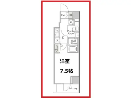 ルミ―クアン北上野(1K/5階)の間取り写真