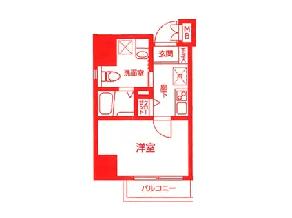 ZEST横浜(1K/3階)の間取り写真