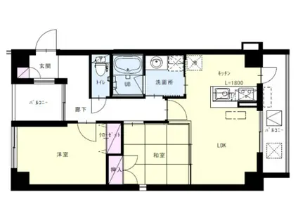 メゾンワイ(2LDK/3階)の間取り写真