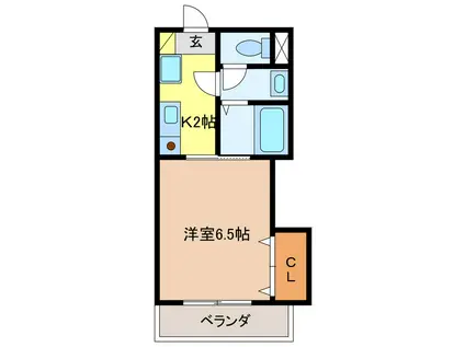 リズ スクエア 中棟オートロック(1K/1階)の間取り写真