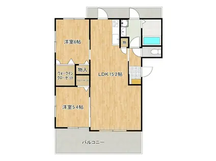 グランドールB(2LDK/2階)の間取り写真