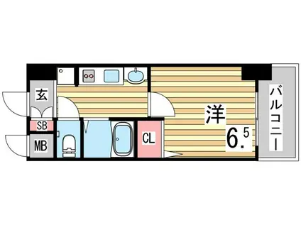 エステムコート神戸西IIIフロンタージュ(1K/7階)の間取り写真