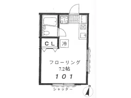 CASA PINOS(ワンルーム/1階)の間取り写真