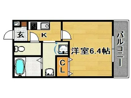 ALEGRIA MOMODANI(1K/2階)の間取り写真