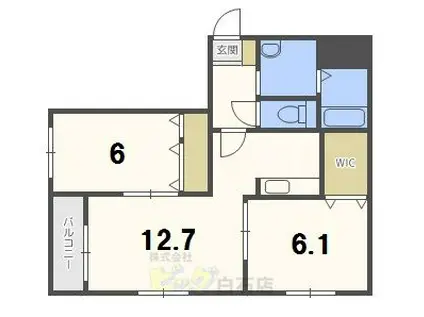 A BOND菊水(2LDK/3階)の間取り写真