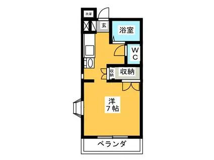 サニーハイツあん B(1K/2階)の間取り写真