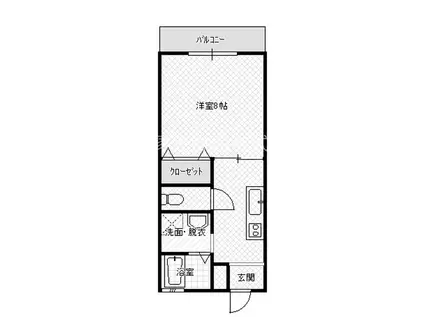ユリアハイツB(1K/2階)の間取り写真