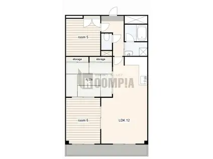 THETOM(3LDK/5階)の間取り写真