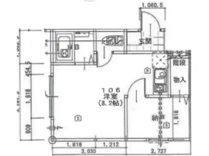 サンコート東伏見(ワンルーム/1階)の間取り写真