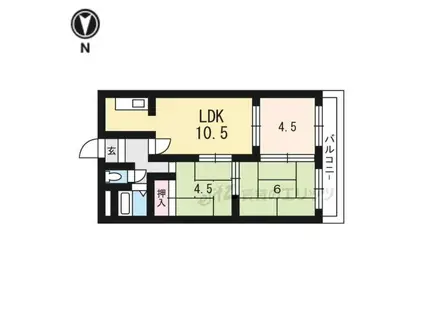 第一藤マンション(3LDK/1階)の間取り写真