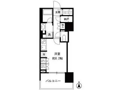 BRILLIA TOWER池袋(ワンルーム/13階)の間取り写真