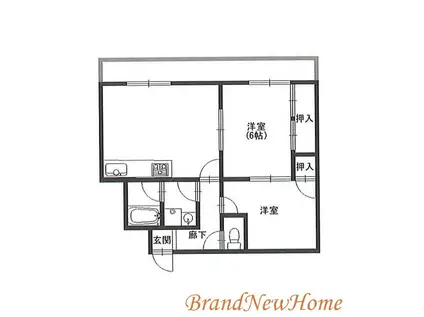 バンベール北花田(2LDK/2階)の間取り写真