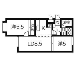 αNEXT札幌第1(2LDK/4階)の間取り写真