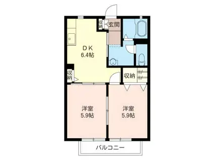 メゾンドTM(2DK/1階)の間取り写真