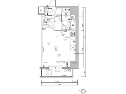 RASIS大山山手通(ワンルーム/12階)の間取り写真