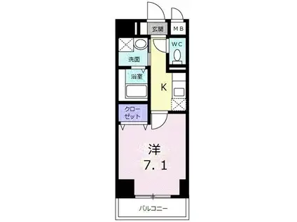 AQUAGARDEN今戸(1K/3階)の間取り写真