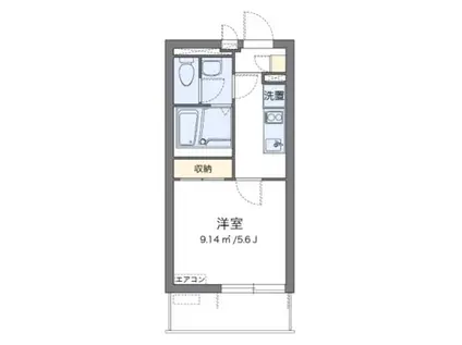 ルミエール蕨(1K/1階)の間取り写真