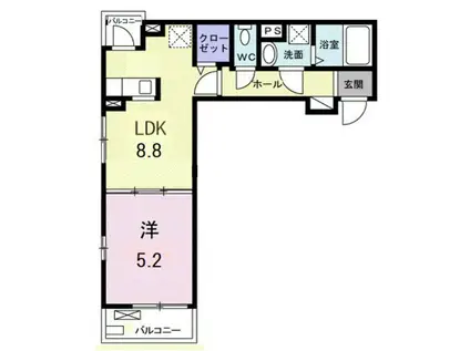 アルコバレーノII(1LDK/3階)の間取り写真