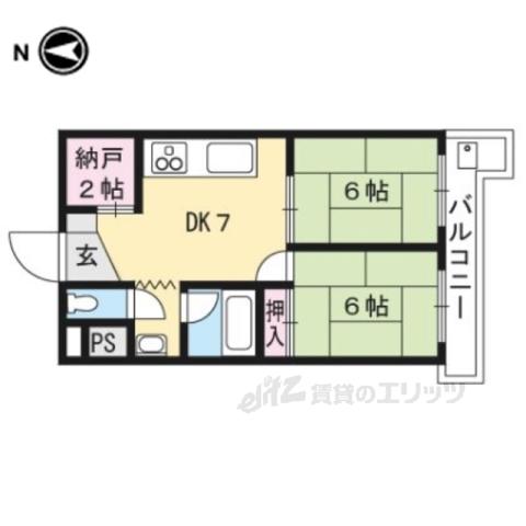 第1くめマンション(2DK/3階)の間取り写真