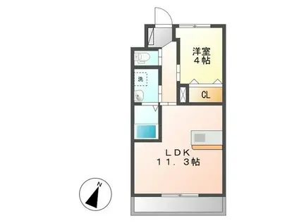 アイリスサワー(1LDK/1階)の間取り写真