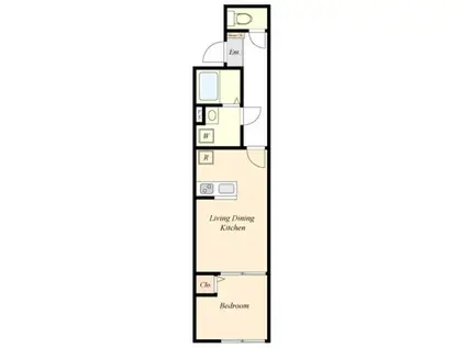 HW.HILLS 東日暮里(1LDK/1階)の間取り写真