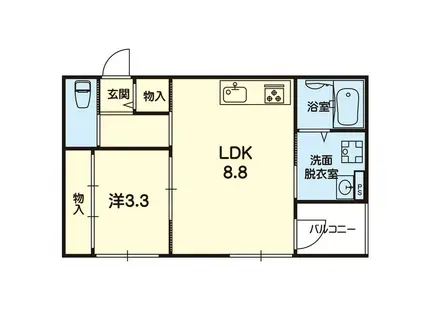 ステラ大津駅サウスII(1LDK/1階)の間取り写真