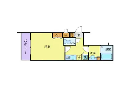 メゾン・ド・ヴィレ高輪(1K/12階)の間取り写真