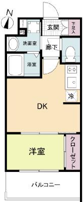 D.CLAREST本庄東FJRE(1DK/6階)の間取り写真