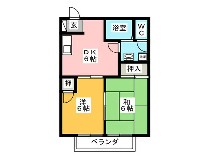シャルマンM(2DK/2階)の間取り写真