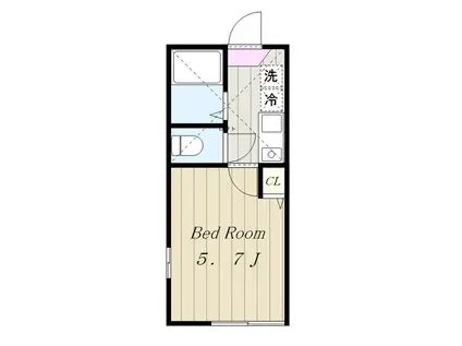 カレッジパーク向ヶ丘遊園(1K/1階)の間取り写真