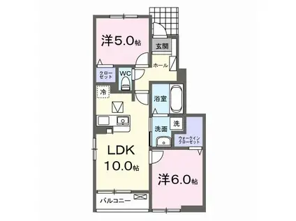 ローラン コート(2LDK/1階)の間取り写真