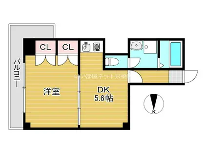 ルネ天満(1DK/3階)の間取り写真