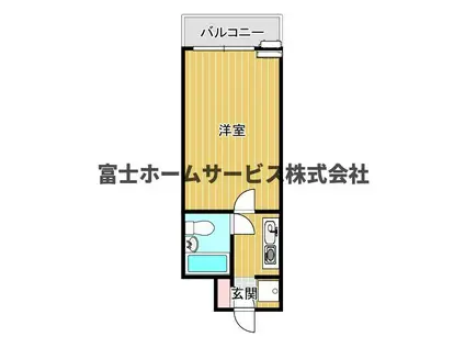 シャトー我孫子 2番館(1K/2階)の間取り写真