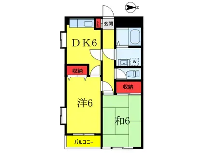 第5コンクラマンション(2DK/3階)の間取り写真