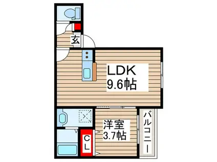 グランドソレイユ新検見川I(1LDK/2階)の間取り写真