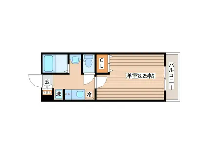 アスコット多賀城高崎(1K/2階)の間取り写真