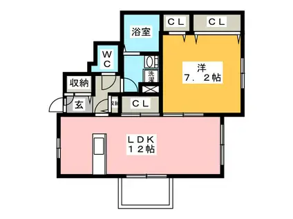 シャルマン マノワール(1LDK/1階)の間取り写真