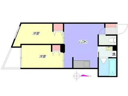 ファーストレジデンス(2DK/5階)の間取り写真