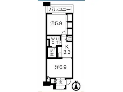 シティコート目黒3号棟 3(2K/4階)の間取り写真