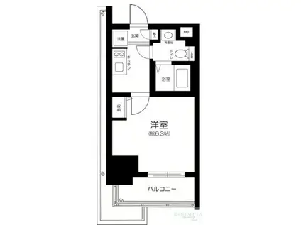 ル・リオン西早稲田(1K/2階)の間取り写真