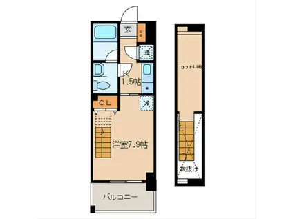 コンフォート武蔵野(1K/6階)の間取り写真