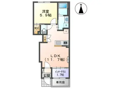 CASA ESTE唐津I(1LDK/1階)の間取り写真