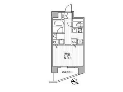 GRANDUO下北沢12(1K/2階)の間取り写真