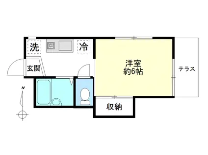 ハイツコスモ(1K/1階)の間取り写真