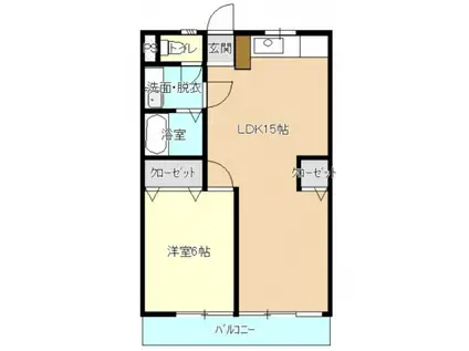 QUARTIER HUCHU(1LDK/3階)の間取り写真