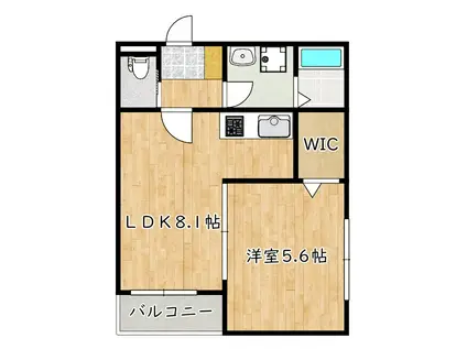 センショウトラスト(1LDK/2階)の間取り写真