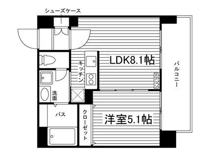 ルラシオン桜並木(1LDK/6階)の間取り写真