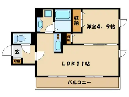 KMレジデンス(1LDK/2階)の間取り写真