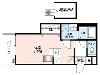西武池袋線 西所沢駅 徒歩3分 3階建 築3年(1K/3階)の間取り写真