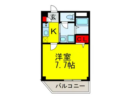 スターダスト堺(1K/2階)の間取り写真